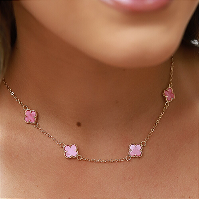 Choker Trevos  Rosa a Barbie