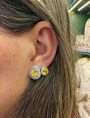 Mix Brincos Gota Citrino Premium