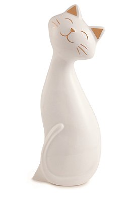 Gato Branco Decorativo 24cm Mart 
