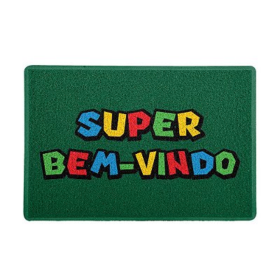 Capacho 60x40cm - SUPER BEM-VINDO (Verde)