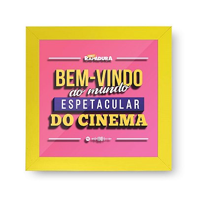 Quadro Cofre 3D 20x20 Cinema com Rapadura - Porta ingressos (Rosa)