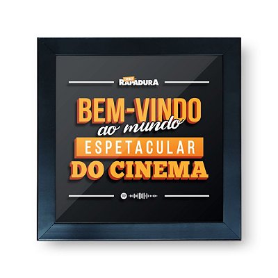 Quadro Cofre 3D 20x20 Cinema com Rapadura - Porta ingressos (Preto)