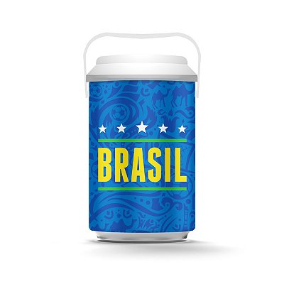 Cooler 10 Latas - Brasil Vem Hexa (Azul) Copa do Mundo