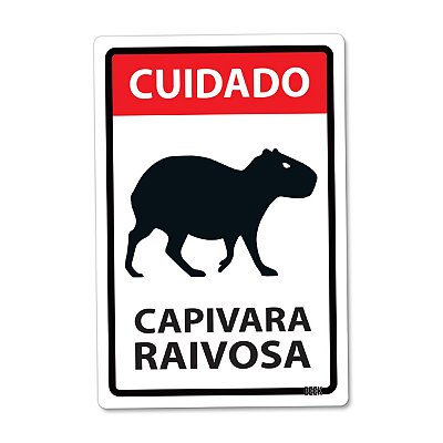 Placa Decorativa 24x16cm - Capivara Raivosa