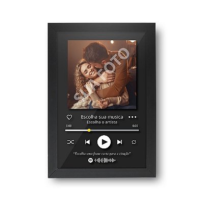 Quadro 3D Interativo Spotify- Personalize Com Sua Música