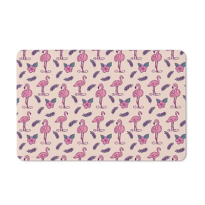 Tapete de Tecido Multiuso 60x40cm - Flamingos