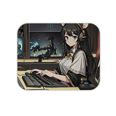 Mouse Pad em Tecido - Anime Girl - PC Gamer