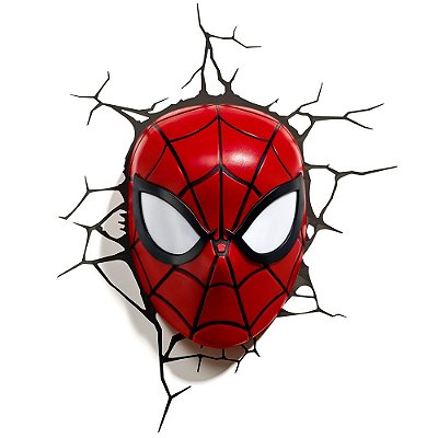 Luminária 3D Light FX Máscara Homem Aranha