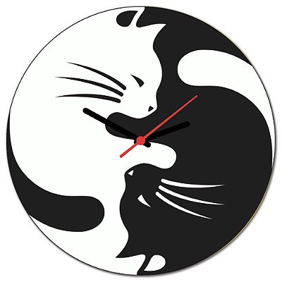 Relógio de Parede - GATOS YIN e YANG