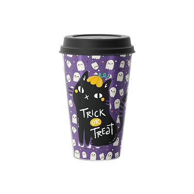 Copo Café 500ml - HALLOWEEN GATO PRETO