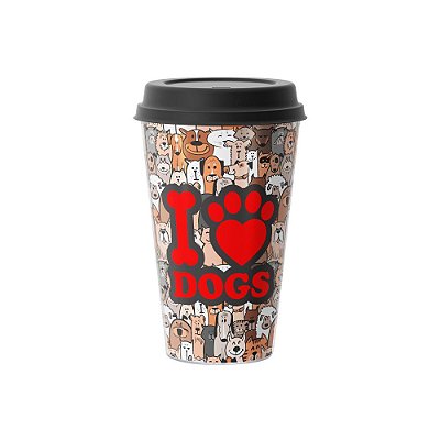 Copo Café 500ml - I LOVE DOGS