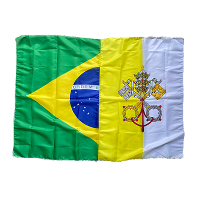 Bandeira do Brasil e Vaticano 130x90cm