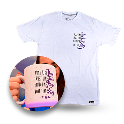 Kit Camiseta Feminina Be like + Caneca ref 245