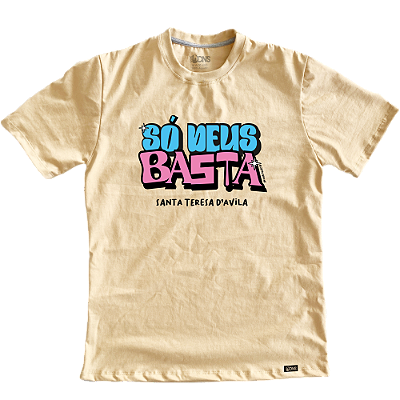 Camiseta Oversized usedons Só Deus Basta - Bege ref 3183