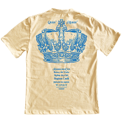 Camiseta Oversized Rainha dos Céus - Bege ref 3199