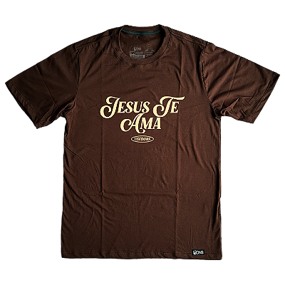 Camiseta Jesus te Ama - Marrom ref 3200