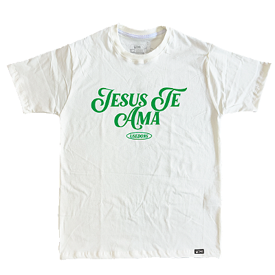 Camiseta Jesus te Ama - Off White ref 3200