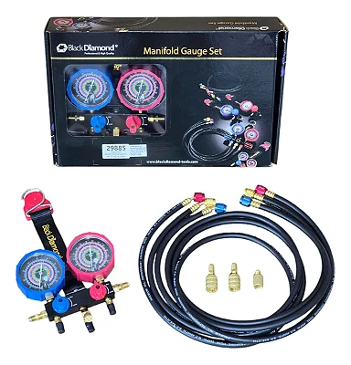 Manifold R22 /r134a/r404a/r410a Saida Extra Black Diamond