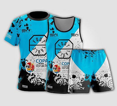 Kit Masculino | Camiseta, regata e shorts | Foot Table Azul