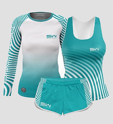 Kit Feminino | Manga Longa, Regata e Shorts | Hupi Elite