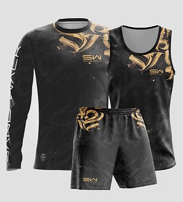 Kit Masculino | Manga Longa, Regata e Shorts | Grafite Premium