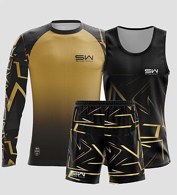 Kit Masculino | Manga Longa, Regata e Shorts | Hupi Gold