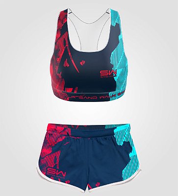 Conjunto Top Treino e Shorts | Feminino | Pink&Blue