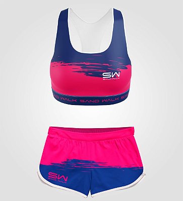 Conjunto Top Treino e Shorts | Feminino | Pink&Blue 2.0