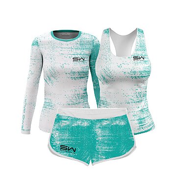 Kit Feminino | Manga Longa, regata e shorts | Brush