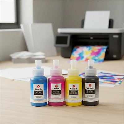 Kit Tinta Gênesis 4 cores + Tampa Dosadora