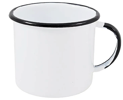 Caneca esmaltada Ágata Branca 370 ml p/ Sublimação