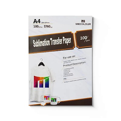 Papel para Sublimação Mecolour - A4 (pct 100 folhas)