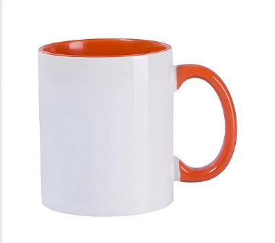 Caneca Porcelana com Interior e Alça Colorido - Importada
