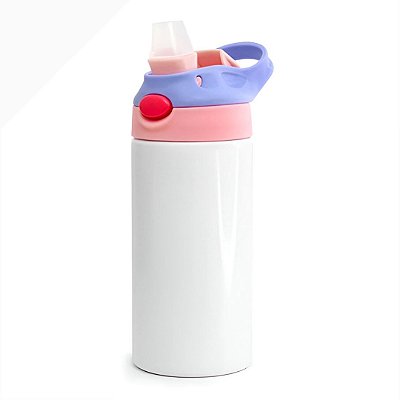 Squeeze de Aluminio Infantil 500 ml - Tampa Rosa/Lilas