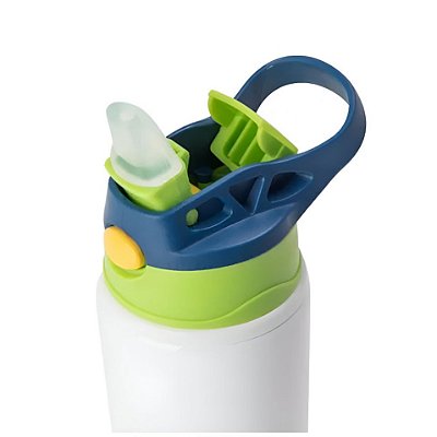 Squeeze de Aluminio Infantil 500 ml - Tampa Verde/Azul