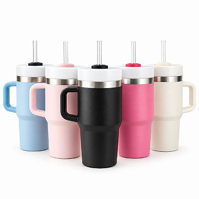 Caneca Térmica Com Canudo 600ml - DTF (Sem Resina)