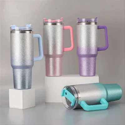 Caneca Térmica Com Canudo 1,2L Glitter - DTF (Sem Resina)