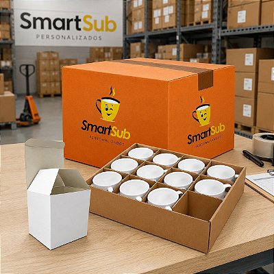 Kit 12 Canecas Smart Sub P/ SUBLIMAÇÃO 325ML – LINHA LIVE COM CAIXINHA