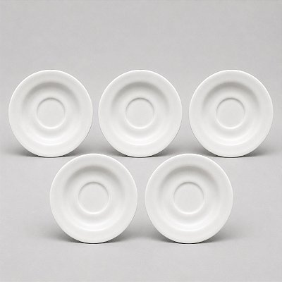 Kit 5 Pires Para Xícara 75ml Porcelana Branca - P/ Casa, Padarias, Restaurantes