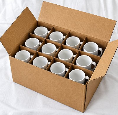Caixa de Papelão com divisórias para Envio (Correio/Transportadora) - 12 Canecas