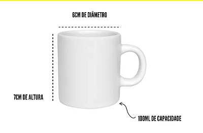 Caneca  de Porcelana Café 100 ml