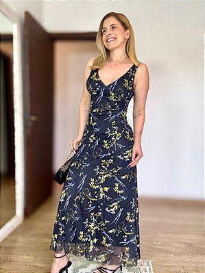 Vestido Tule Folhagem