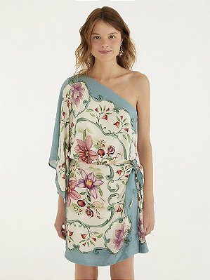 Vestido Ombro Só Lenço de Outono Farm