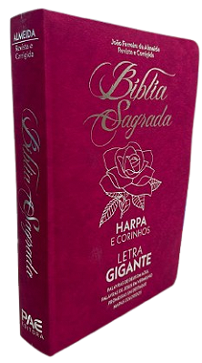 Bíblia Sagrada Evangélica Rosa - Harpa e Corinhos - Full Collor