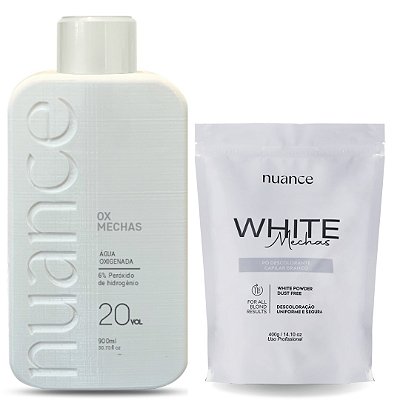 Kit Pó Descolorante White Nuance + Ox (Qualquer volume)
