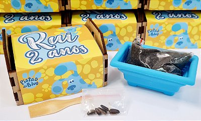 AL002 - Lembrancinha Eco Caixote mdf com Cinta Personalizada - Tema Pistas Blue