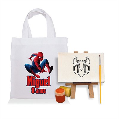 AL069 - Lembrancinha Kit Pintura com Sacolinha Personalizada - Tema Homem Aranha