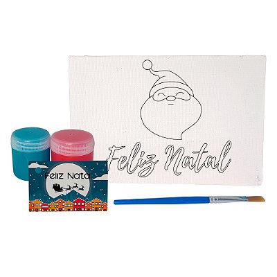 AL023 - Kit Pintura com Tela Gravada, Tintas e Pincel - Natal
