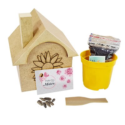 AL041 - Lembrancinha Eco Casinha mdf Personalizada com Gravação - Dia das Mães