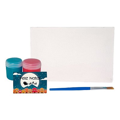 AL022 - Kit Pintura com Tela, Tintas e Pincel - Natal